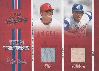 2005 Playoff Absolute Memorabilia - Team Tandems Swatch Single #TT-38 Troy Glaus / Rickey Henderson Front