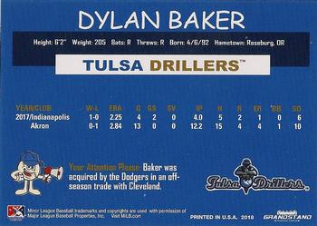 2018 Grandstand Tulsa Drillers #NNO Dylan Baker Back