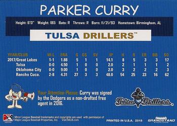 2018 Grandstand Tulsa Drillers #NNO Parker Curry Back