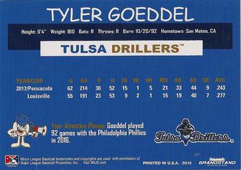 2018 Grandstand Tulsa Drillers #NNO Tyler Goeddel Back