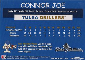 2018 Grandstand Tulsa Drillers #NNO Connor Joe Back