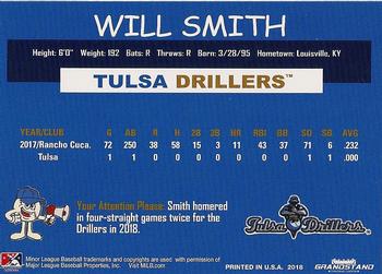 2018 Grandstand Tulsa Drillers #NNO Will Smith Back
