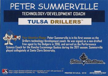 2018 Grandstand Tulsa Drillers #NNO Peter Summerville Back