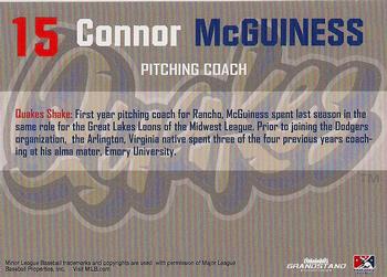 2018 Grandstand Rancho Cucamonga Quakes #NNO Connor McGuiness Back