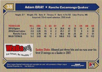 2017 Grandstand Rancho Cucamonga Quakes #NNO Adam Bray Back