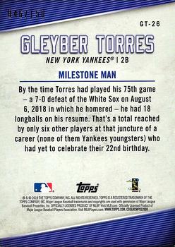 2019 Topps - Gleyber Torres Star Player Highlights 150th Anniversary #GT-26 Gleyber Torres Back