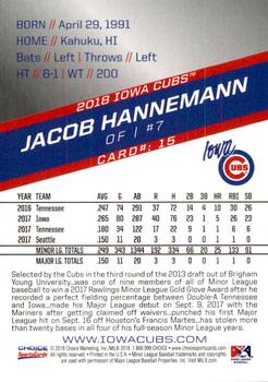 2018 Choice Iowa Cubs #15 Jacob Hannemann Back