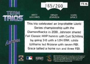 2005 Playoff Absolute Memorabilia - Team Trios #TT-15 Matt Williams / Randy Johnson / Mark Grace Back