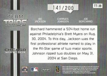 2005 Playoff Absolute Memorabilia - Team Trios #TT-38 Bo Jackson  / Charles Johnson / Joe Borchard Back