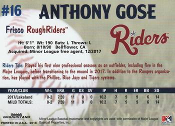2018 Grandstand Frisco RoughRiders Update #NNO Anthony Gose Back