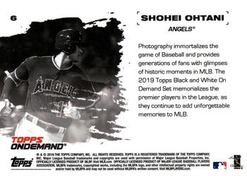 2019 Topps On-Demand Black and White #6 Shohei Ohtani Back