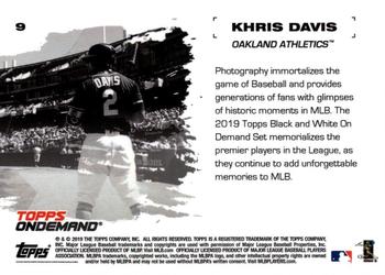 2019 Topps On-Demand Black and White #9 Khris Davis Back