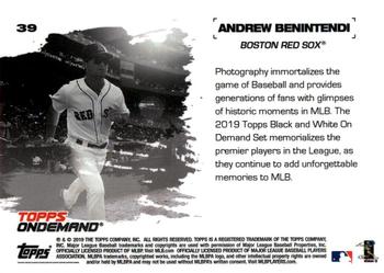 2019 Topps On-Demand Black and White #39 Andrew Benintendi Back