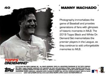 2019 Topps On-Demand Black and White #40 Manny Machado Back