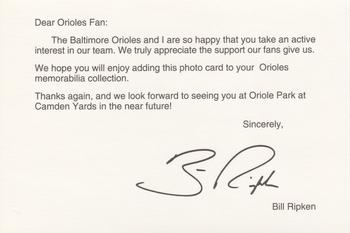 1992 Baltimore Orioles Photocards #NNO Bill Ripken Back