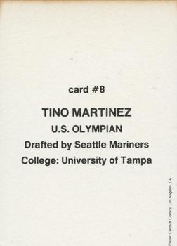 1991 Pacific Cards & Comics Team USA (unlicensed) #8 Tino Martinez Back