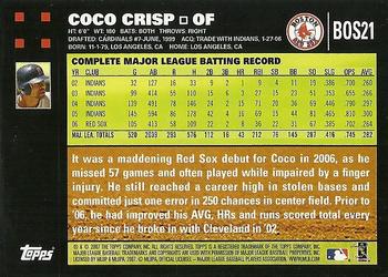 2007 Topps Gift Sets Boston Red Sox #BOS21 Coco Crisp Back