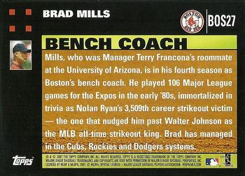 2007 Topps Gift Sets Boston Red Sox #BOS27 Brad Mills Back
