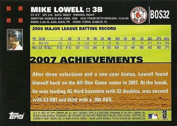 2007 Topps Gift Sets Boston Red Sox #BOS32 Mike Lowell Back