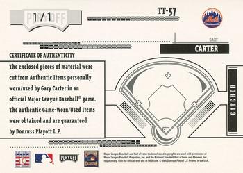 2005 Playoff Absolute Memorabilia - Tools of the Trade Autograph Swatch Double Prime Black #TT-57 Gary Carter Back