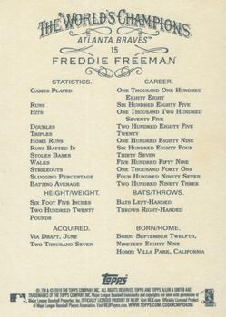 2019 Topps Allen & Ginter #15 Freddie Freeman Back