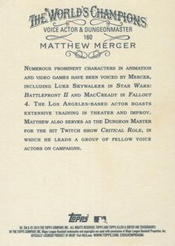 2019 Topps Allen & Ginter #160 Matthew Mercer Back
