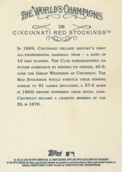 2019 Topps Allen & Ginter #296 Cincinnati Red Stockings Back