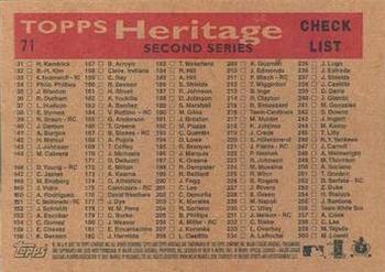 2007 Topps Heritage #71 Los Angeles Dodgers Back