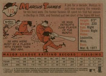 2007 Topps Heritage #112 Marcus Thames Back