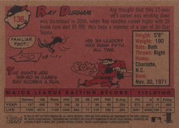 2007 Topps Heritage #136 Ray Durham Back