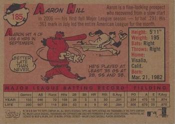 2007 Topps Heritage #185 Aaron Hill Back