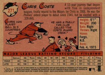 2007 Topps Heritage #271 Chris Coste Back
