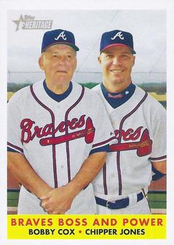 2007 Topps Heritage #314 Braves Boss and Power (Chipper Jones / Bobby Cox) Front