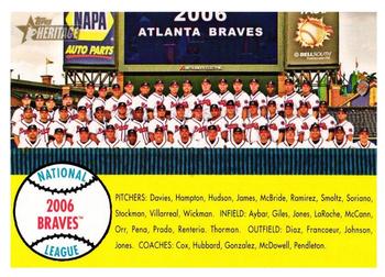 2007 Topps Heritage #377 Atlanta Braves Front