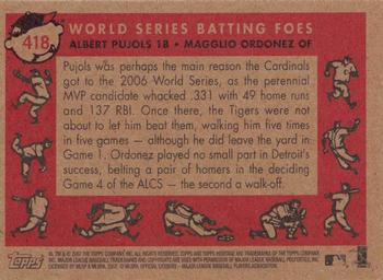2007 Topps Heritage #418 World Series Batting Foes (Albert Pujols / Magglio Ordonez) Back
