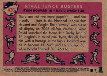 2007 Topps Heritage #436 Rival Fence Busters (David Wright / Ryan Howard) Back