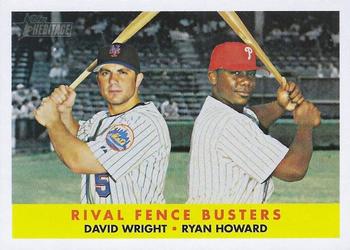 2007 Topps Heritage #436 Rival Fence Busters (David Wright / Ryan Howard) Front