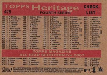 2007 Topps Heritage #475 All-Star Managers (Ozzie Guillen / Phil Garner) Back