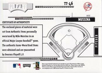 2005 Playoff Absolute Memorabilia - Tools of the Trade Autograph Swatch Triple #TT-46 Mike Mussina Back