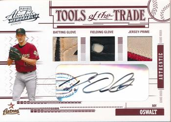 2005 Playoff Absolute Memorabilia - Tools of the Trade Autograph Swatch Triple Prime Red #TT-26 Roy Oswalt Front