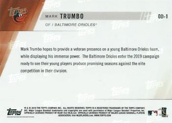 2019 Topps Now Road to Opening Day Baltimore Orioles #OD-1 Mark Trumbo Back