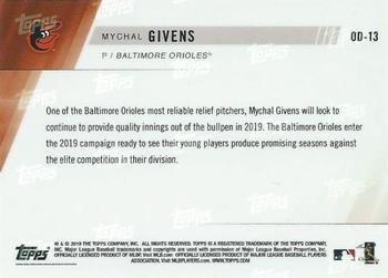 2019 Topps Now Road to Opening Day Baltimore Orioles #OD-13 Mychal Givens Back