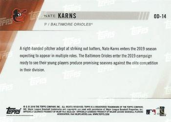 2019 Topps Now Road to Opening Day Baltimore Orioles #OD-14 Nate Karns Back
