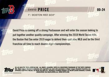 2019 Topps Now Road to Opening Day Boston Red Sox #OD-24 David Price Back