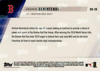 2019 Topps Now Road to Opening Day Boston Red Sox #OD-28 Andrew Benintendi Back