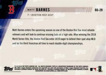 2019 Topps Now Road to Opening Day Boston Red Sox #OD-29 Matt Barnes Back