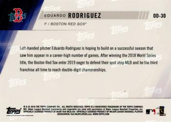 2019 Topps Now Road to Opening Day Boston Red Sox #OD-30 Eduardo Rodriguez Back