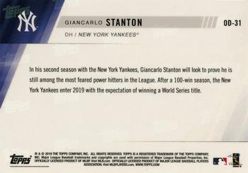 2019 Topps Now Road to Opening Day New York Yankees #OD-31 Giancarlo Stanton Back