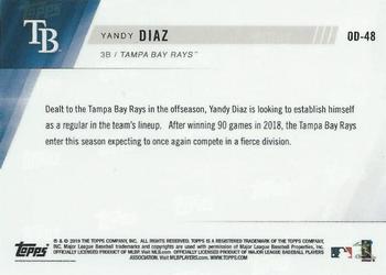 2019 Topps Now Road to Opening Day Tampa Bay Rays #OD-48 Yandy Diaz Back
