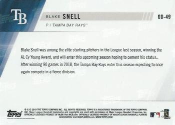 2019 Topps Now Road to Opening Day Tampa Bay Rays #OD-49 Blake Snell Back